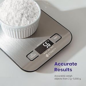 Balance de cuisine numérique Etekcity argentée pour la pâtisserie, la cuisine, la préparation de repas Keto, la perte de poids, affichage LCD en grammes et en onces - Product Image 2
