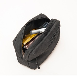 Black storage bag simple cosmetic bag portable travel handbag electronic <b>accessories</b> storage bag toiletry bag - Product Image 5