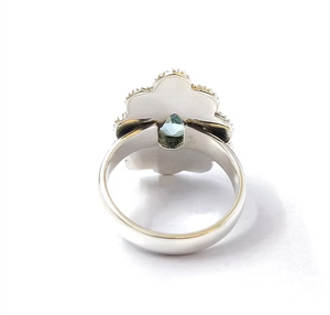 <b>Top</b> Quality Blue Quartz Gemstone Teardrop Shape Sterling <b>Silver</b> 925 Classic Wedding Ring for Women - Product Image 4