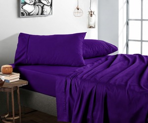 Parure de draps Indigo 4 pièces 300 fils/pouce² pour lit Queen Size – Finition douce et lisse, respirante et confortable, drap-housse à poches profondes - Product Image 1