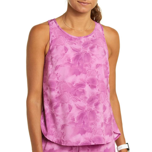Camiseta sin mangas con estampado floral rosa para mujer, cuello redondo, tejida, transpirable, deportiva, para entrenamiento, fitness, yoga, correr, gimnasio - Product Image 1