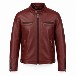 Chaqueta de Motero con Capucha Impermeable de Cuero Genuino Personalizada para Hombre STITCH MASTER PRO INDUSTRIES, Colores y Tallas Personalizables, Invierno - Product Image 1