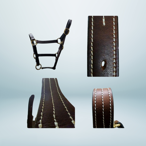 Licol de cheval en cuir pull-up à l'huile de qualité supérieure Design triple couture élégant Produit de haute qualité - Product Image 1