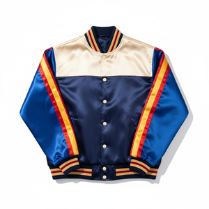 Premium Custom Multi-Color Satin Varsity <b>Jacket</b> with Detailed Panel <b>Work</b> letterman <b>jacket</b> low moq - Product Image 1