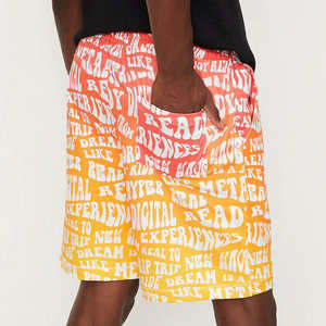 Shorts décontractés pour hommes, orange et jaune, avec cordon de serrage, style streetwear d'été, respirants, écologiques, en Spandex/Nylon - Product Image 6