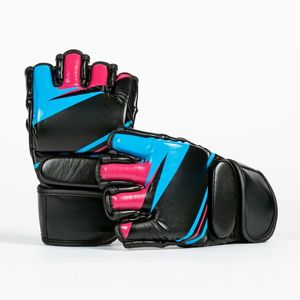 Guantes de Sparring Rojos Personalizados al por Mayor para MMA, Guantes de Grappling de Cuero con Nudillos Curvos, Guantes de Entrenamiento de Artes Marciales con Palma Abierta - Product Image 5