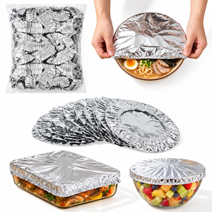 Dropshipping XH-001 Heat <b>Insulated</b> Elastic Aluminum Foil <b>Dish</b> Covers Thick High Temp Resistant Tin Foil Fresh Keeping Food - Product Image 6