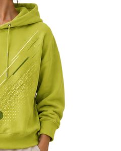 Sweat-shirt à capuche surdimensionné pour femme, vert lime, imprimé graphique, en molleton de coton, manches longues, style décontracté streetwear, tendance - Product Image 4