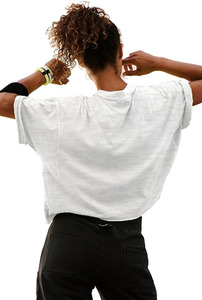 Custom <b>Womens</b> Asymmetrical One Sleeve Oversized Workout Tank <b>Top</b> Formal Loose Fitness Gym Training Breathable 100% Cotton <b>Mesh</b> - Product Image 3