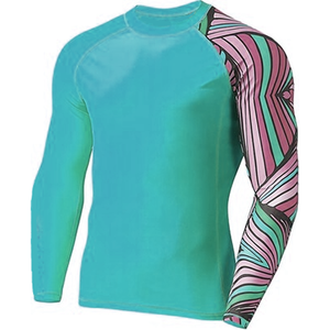 Custom Logo MMA BJJ Breathable Rash Guard Compression Fit Training Shirt Heat Transfer <b>Print</b> Quick Dry Fabric UPF50+ OEM ODM - Product Image 4