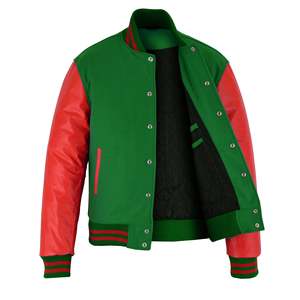 Ropa de invierno, chaqueta de invierno, chaquetas estilo universitario de cuero/lana para venta en línea a precio económico - Product Image 4