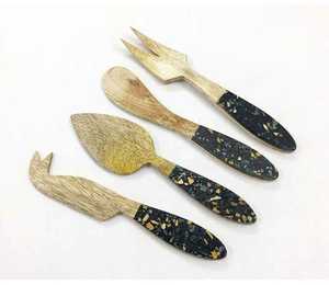 Ensemble d'ustensiles à fromage en bois, 4 pièces, lavage à la main uniquement, outils de service alimentaires - Product Image 6
