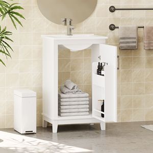 Modern 20 Inch <b>Small</b> Bathroom Vanity <b>Cabinet</b> with 1 Soft Close Door 20*15.5*33.3 Inches Ample <b>Storage</b> Ceramic Basin - Product Image 3