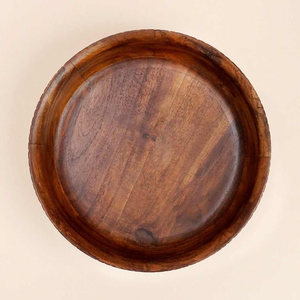 Bol artisanal en bois d'acacia réutilisable pour une vie durable, salade, collation et repas éco-responsables - Inde - Product Image 3