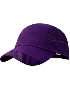 <b>Men</b> Purple Mesh Panel Sports <b>Cap</b> Breathable Lightweight Adjustable Summer Running Training Outdoor <b>Baseball</b> Hat For <b>Men</b> - Product Image 3