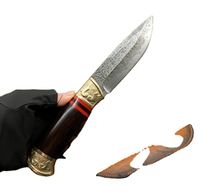 Cuchillo Bowie Personalizable de Acero Inoxidable de Grado Industrial OEM, Portátil, para Camping, con Hoja Recta de Punta Serrada, Alta Dureza - Product Image 1