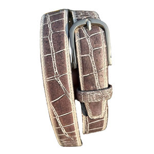 Ceinture formelle en cuir de vachette véritable avec boucle à ardillon en fer, personnalisable par broderie ou impression par transfert thermique, largeur 3,5 cm - Product Image 1