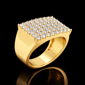 Iced Out Square Diamond <b>Ring</b> for Men 925 Sterling <b>Silver</b> 14K Gold Plated Hip Hop Luxury <b>Statement</b> <b>Ring</b> High Quality Bling - Product Image 2