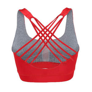 Top tendance soutien-gorge de sport à bretelles croisées à quatre voies pour femmes léger sans couture respirant Spandex/Nylon haut - Product Image 3