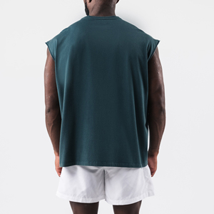 Camiseta sin mangas de poliéster anti-UV unisex, personalizada, a color, para hombre, para fitness, gimnasio, informal, de verano, servicio OEM. - Product Image 6