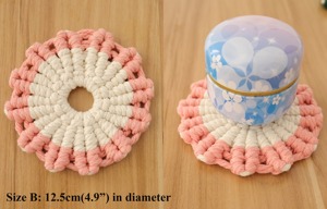 Cute Macrame <b>Coasters</b> Handmade Boho <b>Table</b> Decor for Home Dining and Coffee Use Stylish Drink Mats Wholesale From India - Product Image 3