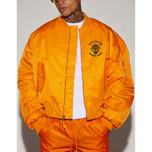 Veste bomber en satin de haute qualité, veste de sport varsity pour homme, tissu satiné, boutons sur le devant, veste letterman brodée pour homme - Product Image 4