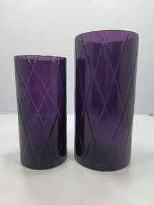 Purple Geometric Glass <b>Vases</b> Modern Tabletop Decor <b>Unique</b> Design - Product Image 1