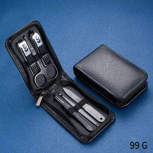 Classic Black Stainless Steel Professional Durable Nail <b>Kit</b> Bag 10-in-1 Nail Clipper Portable <b>Manicure</b> Set Zipper Closure for - Product Image 4