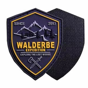 Patch en tissu PVC 3D personnalisé avec logo pour hommes, motif floral brodé tactique, thermocollant, fabriqué à la machine, en feutre pour jeans - Product Image 6