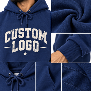 Sudadera con Capucha de Invierno, 420g, Gruesa, de Algodón Disan con Forro Polar, Color Liso, Bordada, Casual, Unisex - Product Image 5