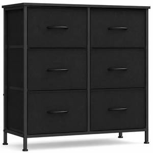 ตู้ลิ้นชักผ้า 6 ชั้น สีดำ สไตล์โมเดิร์น สำหรับห้องนอนและห้องนั่งเล่น - Product Image 1