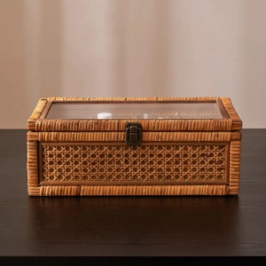 Caja de Almacenamiento de Ratán para Medicamentos, Organizador de Botiquín, Artículos Esenciales para el Hogar y la Cocina, Almacenamiento Multiusos, Tejida a Mano en India - Product Image 2