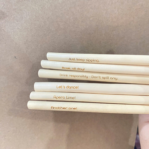 <b>Disposable</b> Bamboo <b>Straws</b> Custom Engraved Logo Camping Eco-Friendly Durable Biodegradable Classic 200mm Vietnam Eco2go - Product Image 1