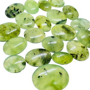 Pierre précieuse naturelle de préhnite verte, cabochon poli des deux côtés, pierre naturelle non montée pour la création de bijoux - Product Image 3