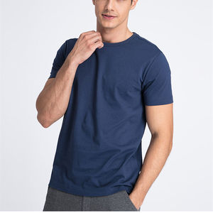 Camiseta Lisa de Manga Corta con Cuello Redondo para Hombre, con Hombros Caídos Personalizados, de Poliéster/Algodón Twill, de Secado Rápido y Transpirable, Corte Regular - Product Image 5