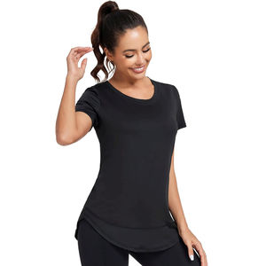 T-shirt décontracté d'été pour femme, coupe ajustée, imprimé personnalisé, qualité supérieure, matière respirante, motif uni, OEM, prix de gros - Product Image 2