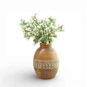 Antique Wooden Hand Carved <b>Vase</b> for Home Gift & Wedding Tables <b>Vase</b> Best Quality Decorative Flower Pot Home Interior Tabletop - Product Image 2