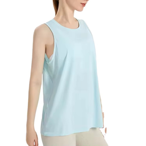 Débardeur tricoté personnalisé pour femme, col rond, sans manches, respirant, décontracté, longueur normale, couleur unie - Product Image 5