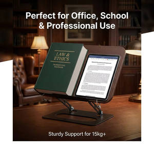 Adjustable Wooden Laptop <b>Stand</b> Foldable Desktop Riser Rotatable Book Holder <b>Stand</b> <b>for</b> <b>Tablets</b> Phones - Product Image 5