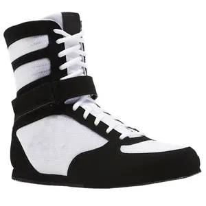 High cut top quality men women boxing shoes high top breathable non slip sole leather boxing shoes