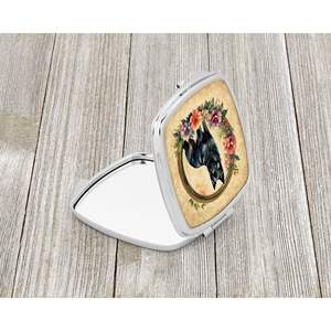 Schipperke Flowers Compact Travel Makeup <b>Mirror</b> Folding Handheld <b>Pocket</b> <b>Mirror</b> for Women and Girls Decorative Gift Idea - Product Image 2