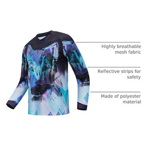 เสื้อปั่นจักรยานผู้ชายแขนยาว MTB เสื้อมอเตอร์ครอสเสื้อแข่งออฟโรดระบายอากาศแห้งเร็วน้ำหนักเบาจักรยานเสือภูเขา BMX ดาวน์ฮิลล์ - Product Image 4
