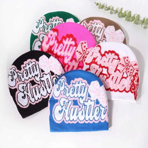 Bonnet de Noël tricoté en gros – Nouveauté, casquettes d'hiver fantaisie avec motifs Père Noël, rennes et bonhommes de neige pour hommes et femmes - Product Image 2