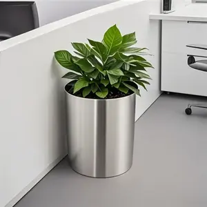 Pots de plantes en acier inoxydable brossé de haute qualité, vente en gros, jardinières d'intérieur et d'extérieur pour grands arbres, patio, jardin et aménagement paysager - Product Image 1