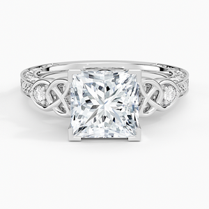 Bague BOJ 037 Coupe Princesse en Argent 925 Aberdeen Celtic avec Diamant Moissanite 2ct Couleur D VVS1 Certifiée GRA – Offre à Prix Réduit - Product Image 1