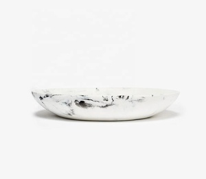 Ensemble de plats de service en résine faits à la main, glaçure bleue craquelée, design moderne et luxueux, vaisselle de qualité alimentaire, écologique, pour les fêtes et la maison - Product Image 5