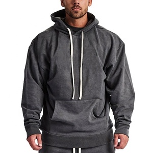 Sweat à capuche de fitness pour hommes brodé sur mesure pull de gym épais sports d'extérieur course à pied coupe-vent haut coupe-vent pantalon de survêtement haut - Product Image 5