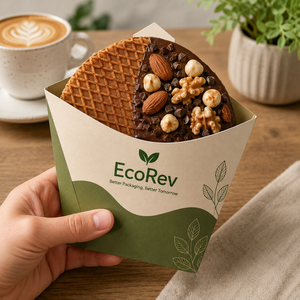 Caja de Cartón Biodegradable Desechable en Forma de Corazón EcoRev, Autoarmable, con Impresión de Logotipo, Empaque Ecológico para Panadería - Product Image 4