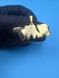 Colgante de Nombre Personalizado con Diamantes de Imitación, Chapado en Oro sobre Plata de Ley 925, Estilo Hip Hop, Moderno - Product Image 5