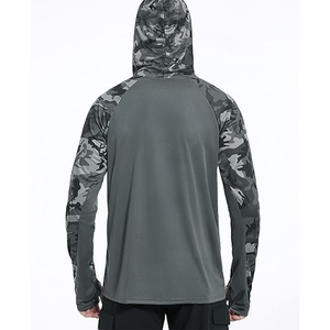 High Quality UV Fishing <b>Men</b> Hoodie Custom Logo Printed Long Sleeve Polyester Shirt UPF 50 Protection Front Logo Shirt - Product Image 6